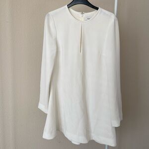 White long sleeve mini dress